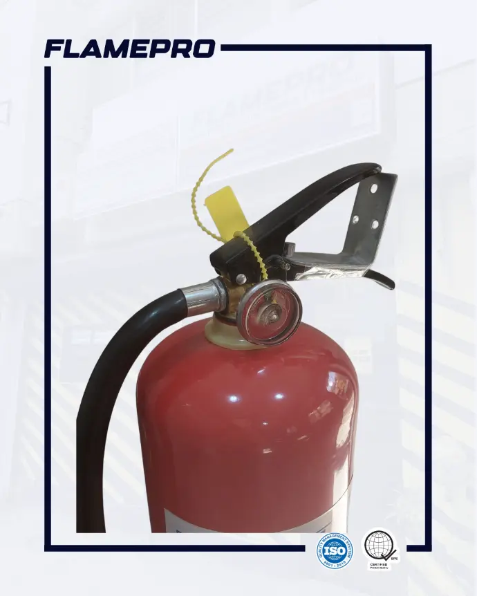 Dry chemical red fire extinguisher 